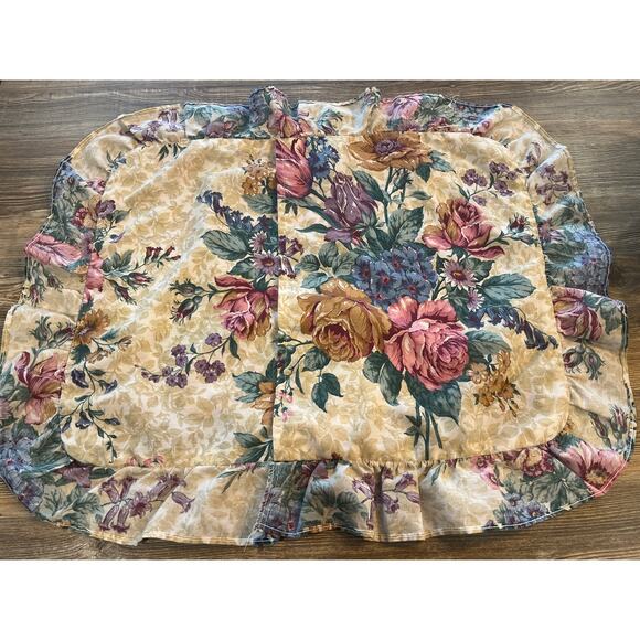 Dan River Ruffled Floral Pillow Sham Standard Vintage 90s Set of 2 - Picture 4 of 7